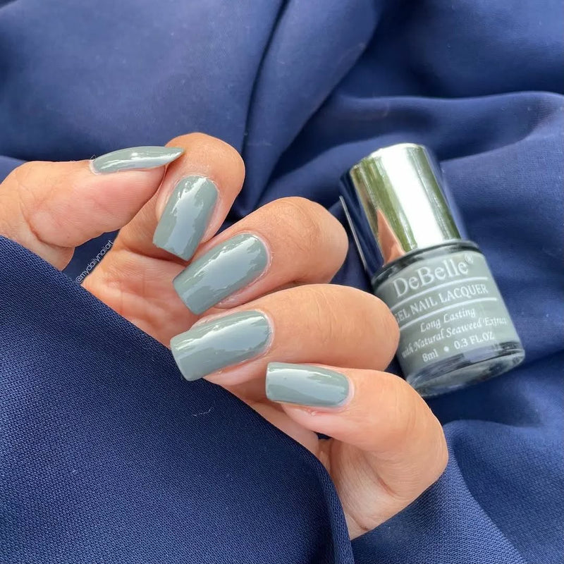 DeBelle Gel Nail Lacquer Slate Stone (Slate Grey Nail Polish), 8ml