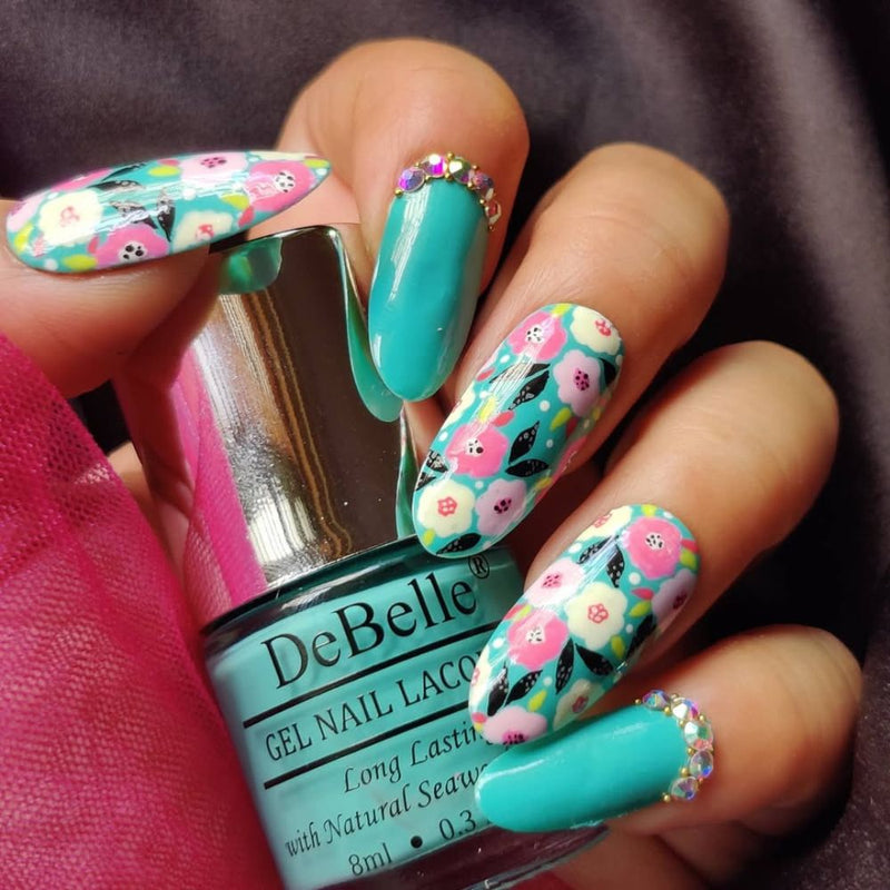 DeBelle Gel Nail Lacquer Tahiti Teal - (Teal Blue Nail Polish), 8ml