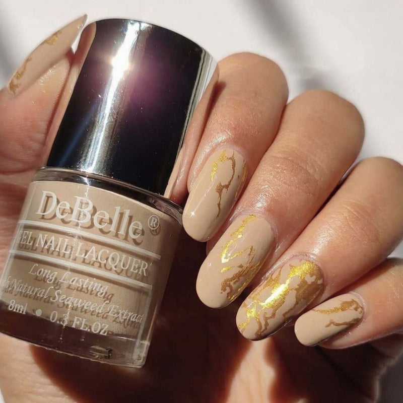 DeBelle Gel Nail Lacquers Combo of 2 (Peony Blossom, Victorian Beige )