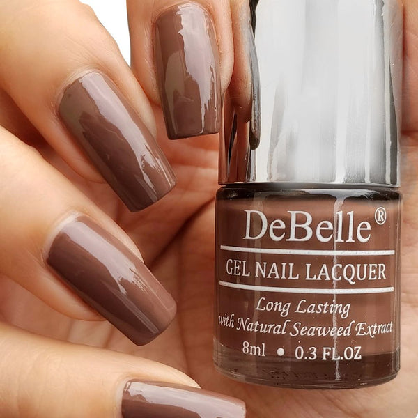 DeBelle Gel Nail Lacquer Woody Chocolate (Chocolate Brown Nail Polish), 8ml