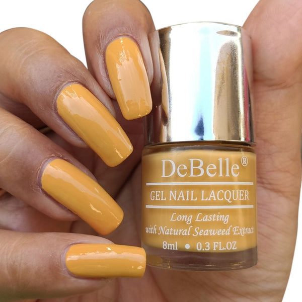 DeBelle Gel Nail Lacquer Yellow Topaz - (Mustard Yellow Nail Polish), 8ml