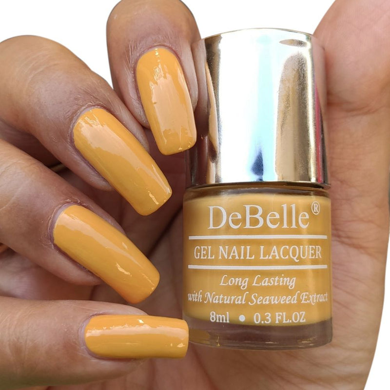 DeBelle Gel Nail Lacquer Yellow Topaz - (Mustard Yellow Nail Polish), 8ml
