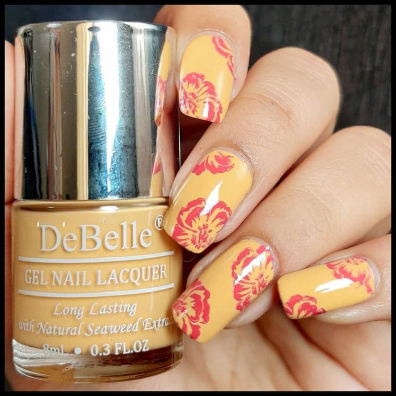 DeBelle Gel Nail Lacquers Combo of 3 Fuschia Rose , Coco Bean and Yellow Topaz - 8 ml each