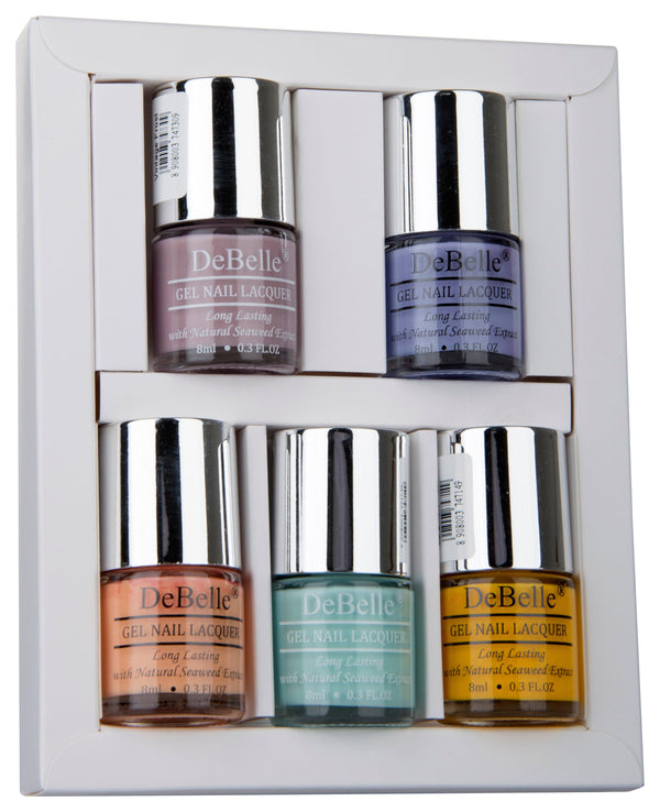 DeBelle Gift Set Macaroon Squad - Combo of 5 Pastel Nail Shades - DeBelle Cosmetix Online Store