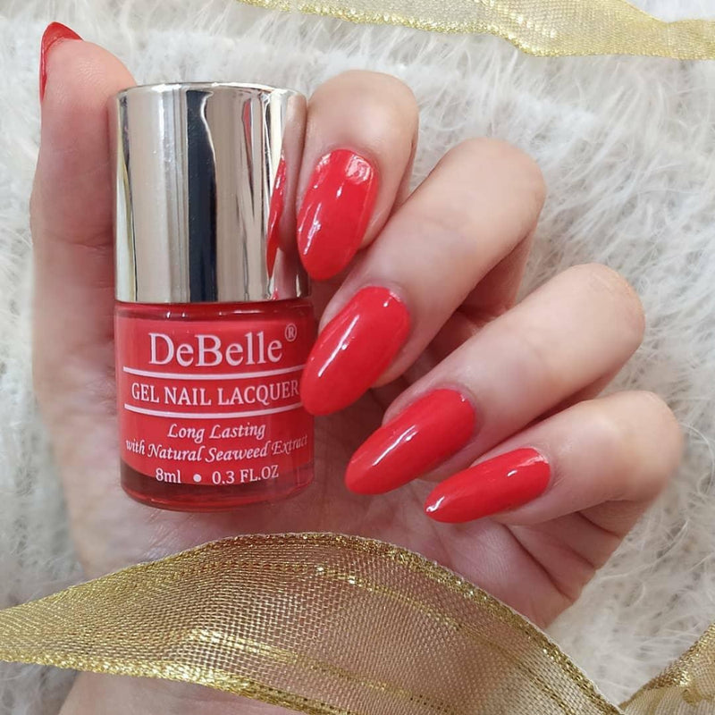 DeBelle Gel Nail Lacquer Princess Belle - (Orange Red Nail Polish), 8ml - DeBelle Cosmetix Online Store