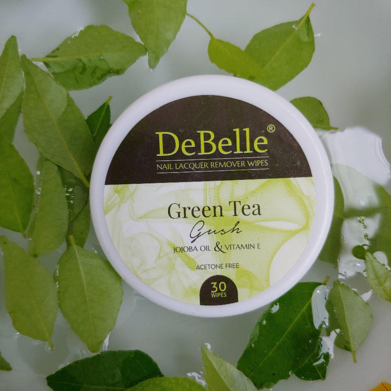 DeBelle Nail Lacquer Remover Wipes - Green Tea Gush - DeBelle Cosmetix Online Store