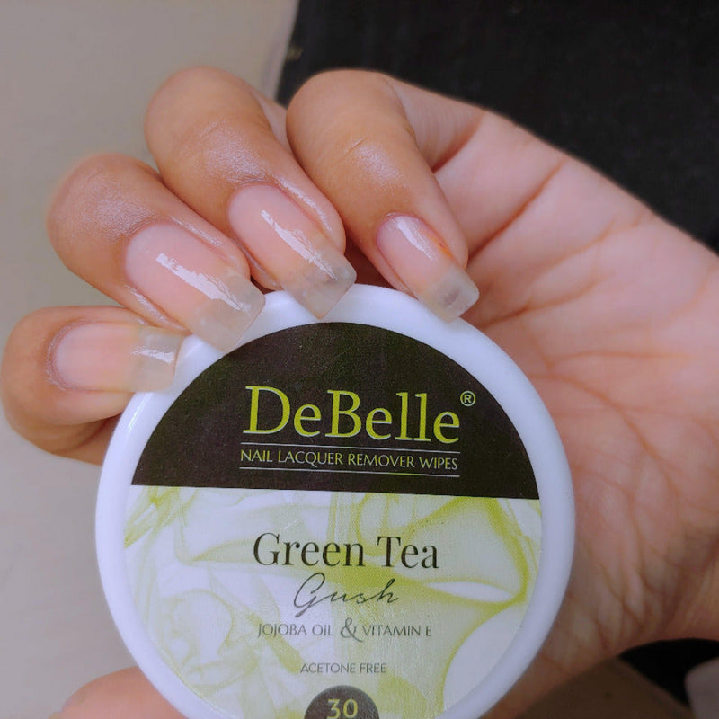 DeBelle Nail Lacquer Remover Wipes - Green Tea Gush - DeBelle Cosmetix Online Store