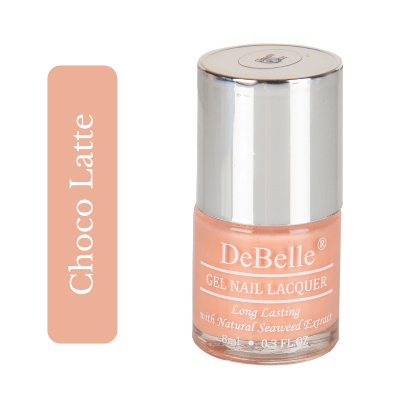 The perfect makeover for your nails with DeBelle gel nail color Choco Latte the dark peach shade.Shop online at DeBelle Cosmetix online store.