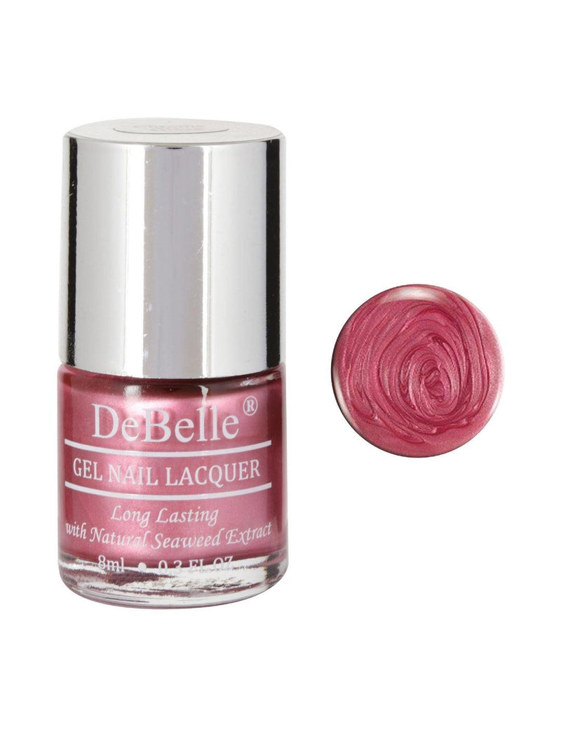 Awesome looking nails with DeBelle gel nail color Chrome  Glaze the pink shade with a metallic sheen . Buy online at DeBelle Cosmetix online store.