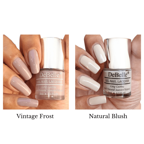 If you love pastels this combo is for you-vintage Froast and Natural Blush. Buy at DeBelle Cosmetix online store