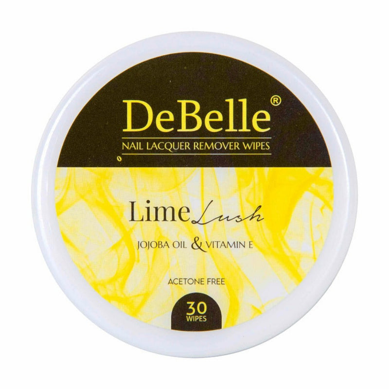 DeBelle Gel Nail Lacquer Bleu Allure & Lime Lush Nail Lacquer Remover Wipes Combo - DeBelle Cosmetix Online Store