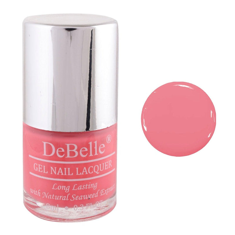 Match your  pink lipstick with DeBelle gel nail color Bebe Kiss the hot pink  shade. Available at DeBelle Cosmetix onlinestore.