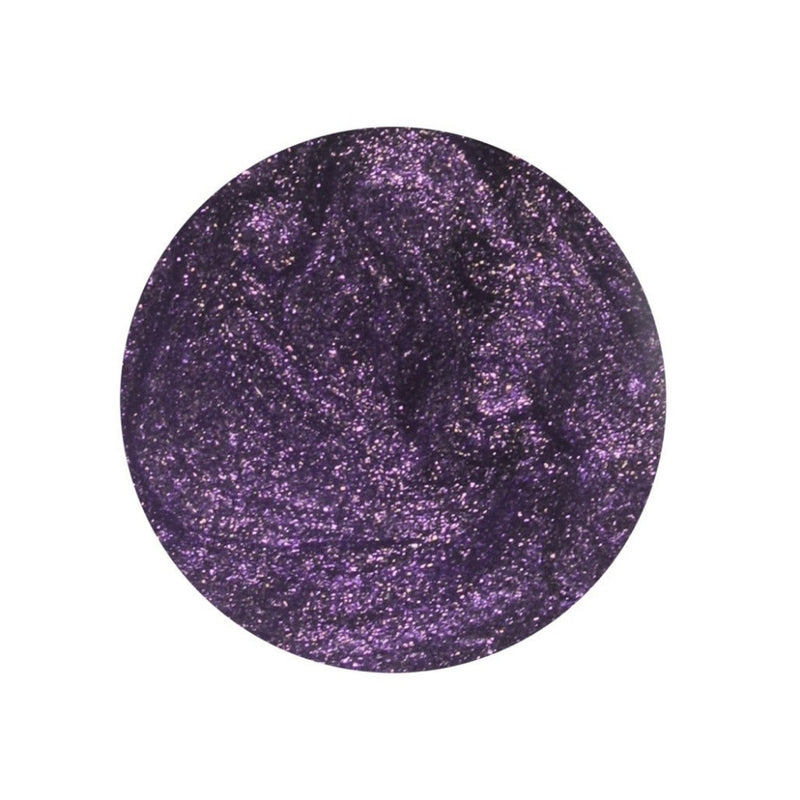 Shimmery nails with DeBelle gel nail color Delightful Daphne the purple with a glitter. Shop online from the comfort of your home at DeBelle Cosmetix online store.