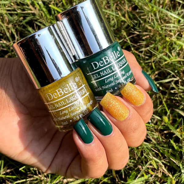 Lovely two shades of DeBelle_Hyacinth Folio  and Peagasus. Buy these shades enriched with hydrating seaweed extract is available  at DeBelle Cosmetix online store.