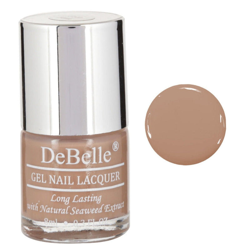 A wrm pastel brown shade_DeBelle gel nail color Coco Brown. Available at DeBelle Cosmetix online store at affordable price.. 
