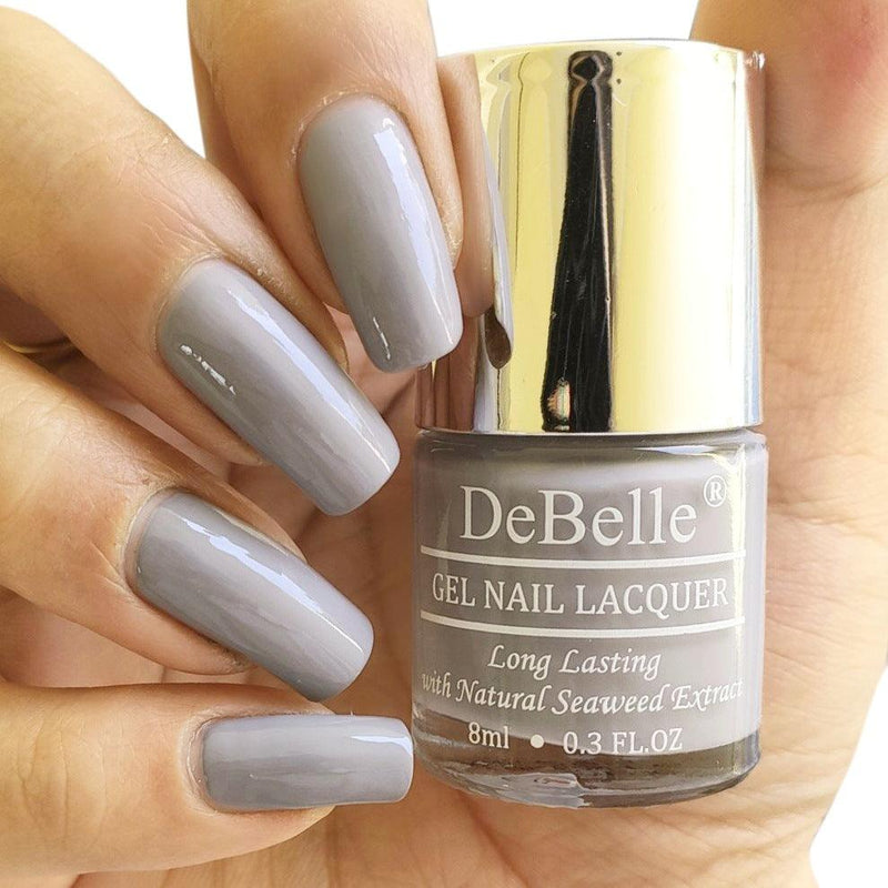 DeBelle Gel Nail Lacquer Sombre Grey - (Light Grey Nail Polish), 8ml - DeBelle Cosmetix Online Store
