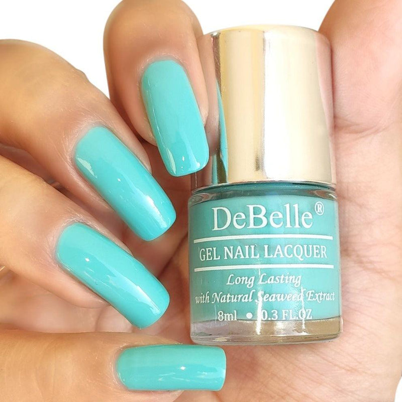 DeBelle Gel Nail Lacquer Tahiti Teal - (Teal Blue Nail Polish), 8ml - DeBelle Cosmetix Online Store