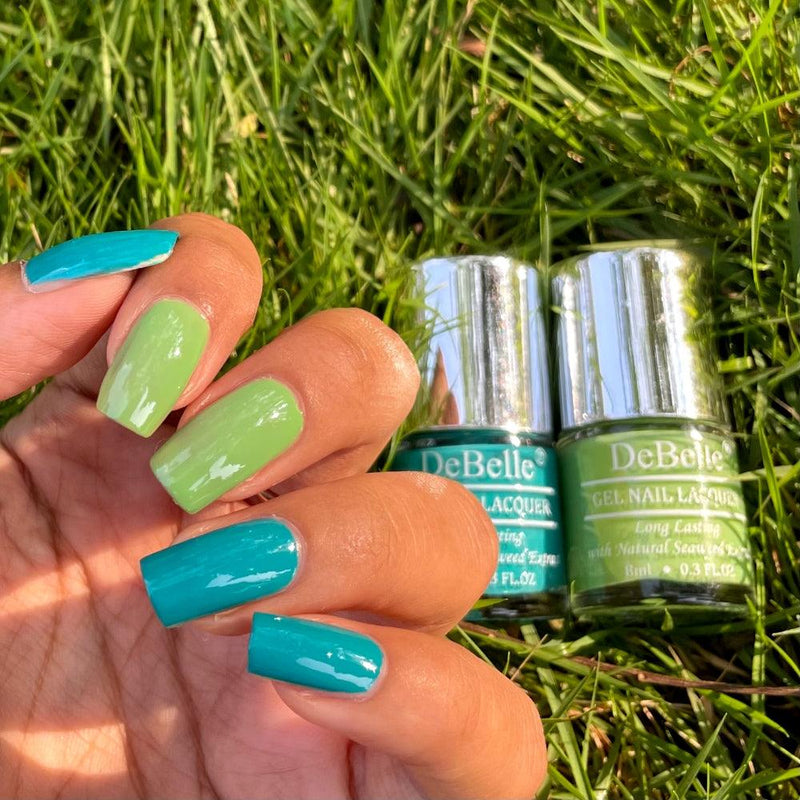 Best blue and  green nail polish , nail polish for every day wear, Nail polish with self leveling formula 