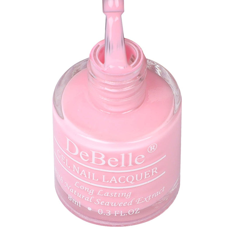 The  dainty pink- DeBelle gel nail color Cherry Macaron. Buy at DeBelle Cosmetix online store.