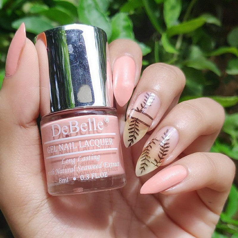 For  the cool chic look buy Debelle Gel Nail Paint Choco Latte a dark pach color from Debelle Cosmetix Online Store.