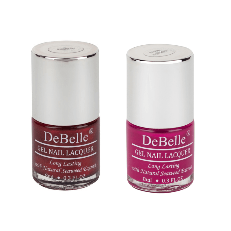 DeBelle Gel Nail Lacquers Combo of 2 - (Antares , Camellia Berry) - DeBelle Cosmetix Online Store
