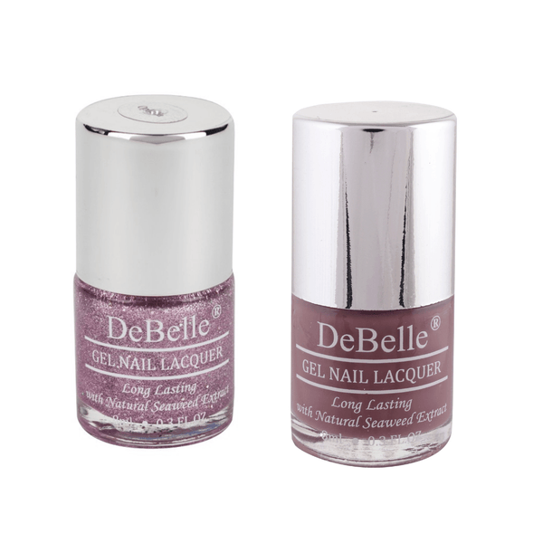 DeBelle Gel Nail Lacquers Combo of 2 (Ophelia, Majestique Mauve) - DeBelle Cosmetix Online Store