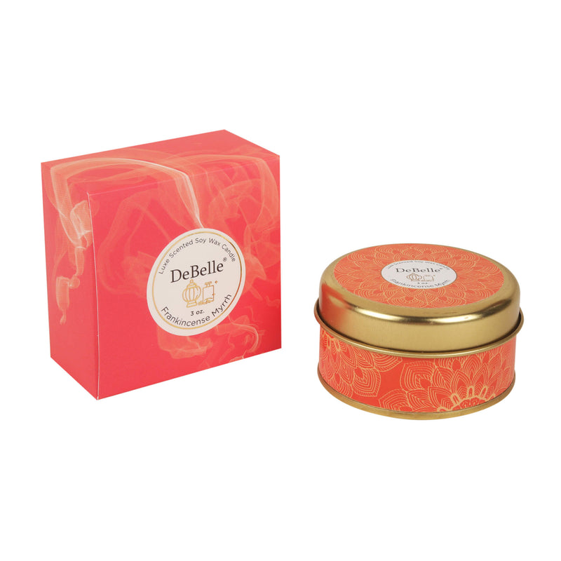 DeBelle Luxe Scented Soy Wax Candle Frankincense Myrrh - DeBelle Cosmetix Online Store