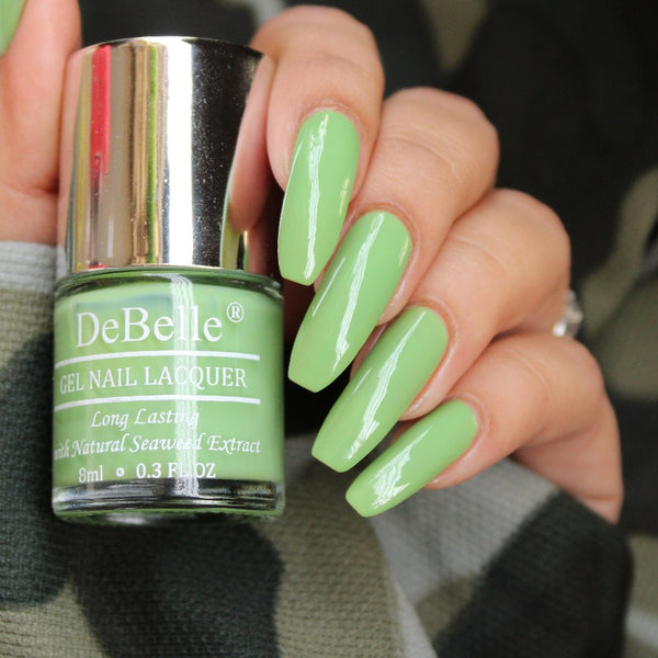 Celebrate new year  with this pastel shade of green Mystique Green on your nails.Buy this hydrating and nourishing natural seaweed extract nail enamel online at affordable price.