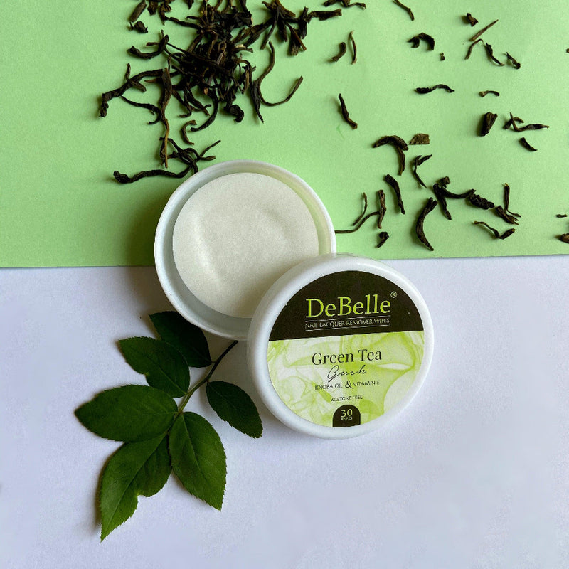 DeBelle Nail Lacquer Remover Wipes - Green Tea Gush - DeBelle Cosmetix Online Store