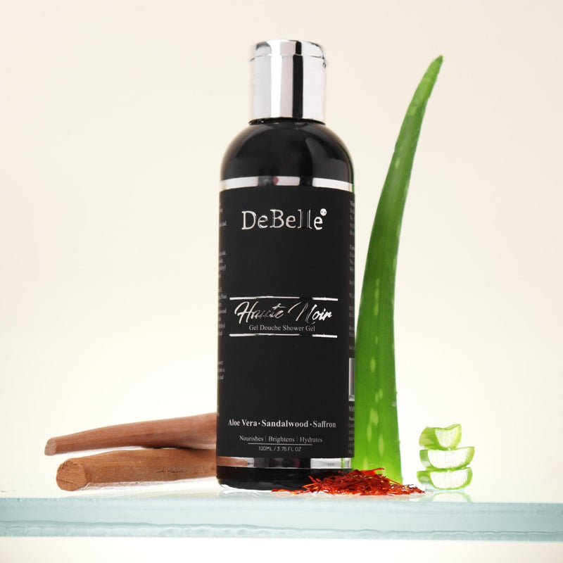 DeBelle Gel Douche Shower Gel |Haute Noir | Rose Water, Saffron, Sandalwood Oil | 100 ml
