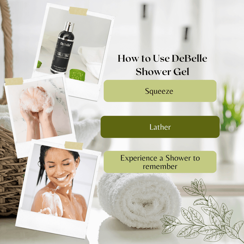 DeBelle Gel Douche Shower Gel |Haute Noir | Rose Water, Saffron, Sandalwood Oil | 100 ml - DeBelle Cosmetix Online Store