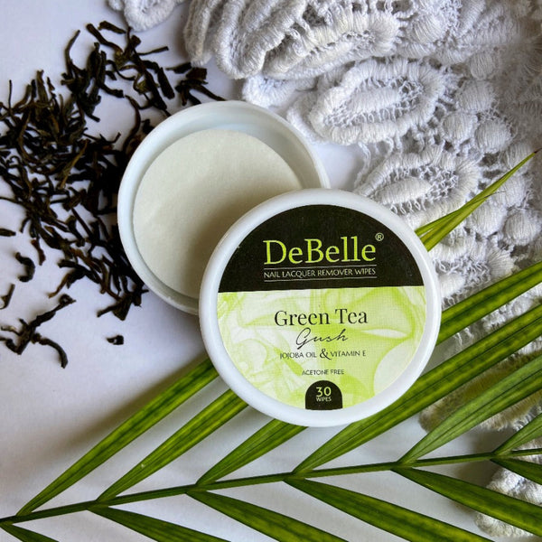 DeBelle Nail Lacquer Remover Wipes - Blueberry Blush & Green Tea Gush Combo
