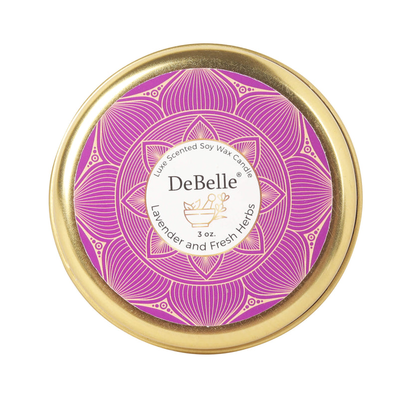 DeBelle Luxe Scented Soy Wax Candle Lavender & Fresh Herbs