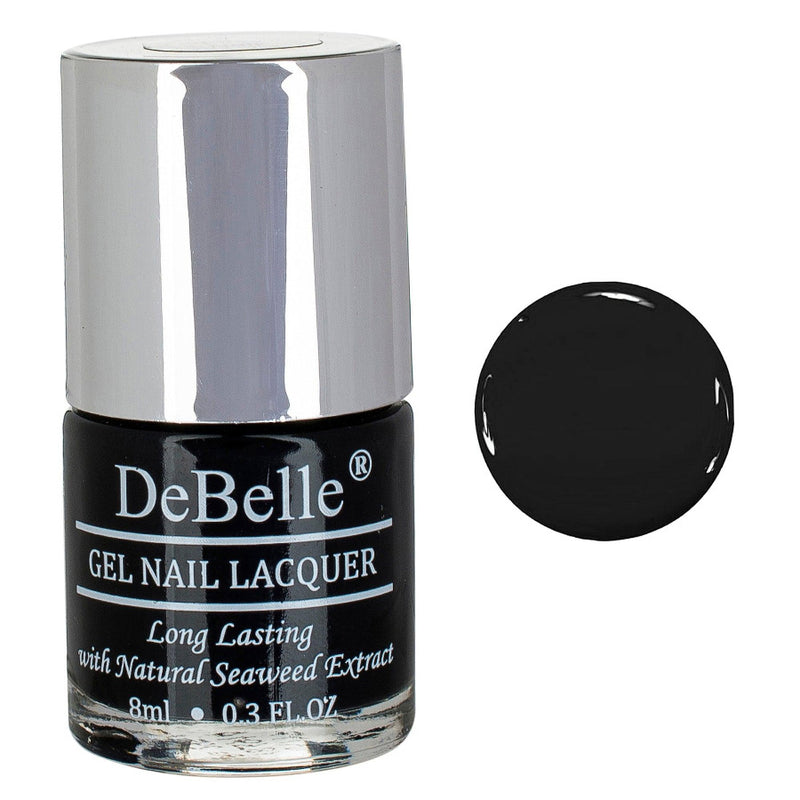 Flaunt your nails painted in  DeBelle gel nail color Luxe Noir and get the compliments pouring in.  Shop from the comfort of your home online at DeBelle Cosmetix online store.