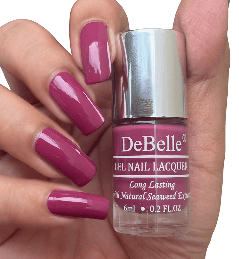Magenta Pink at your nail tips with DeBelle gel nail color Magnetic Maya. Shop online at Debelle Cosmetix online store with COD facility