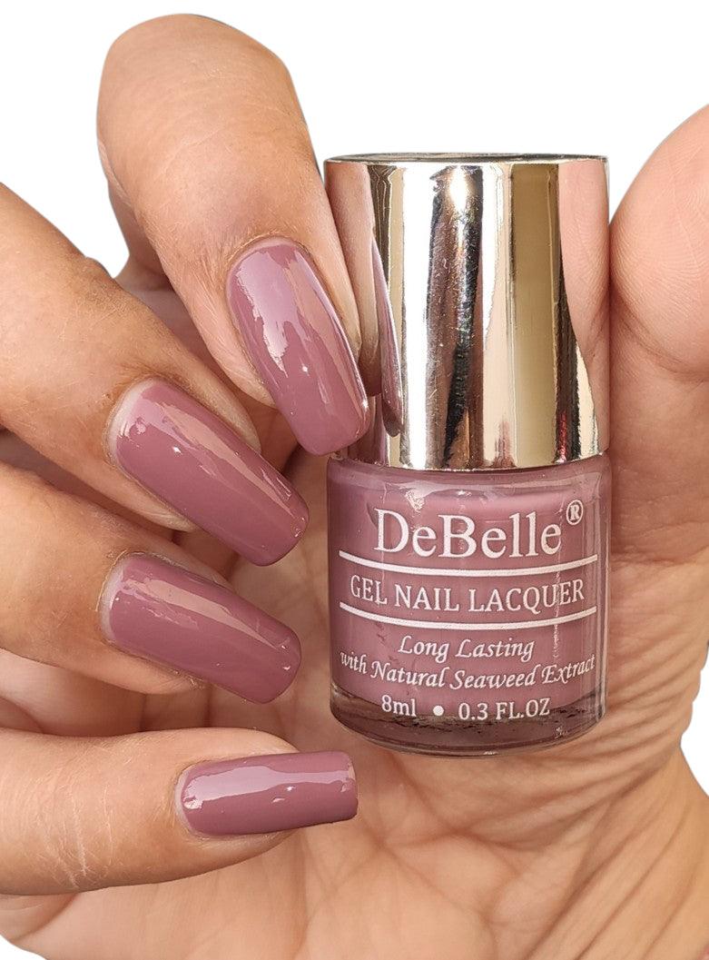 The elegant mauve-DeBelle nail color Majestique Mauve.