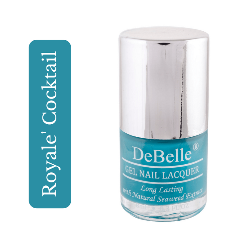 DeBelle Gel Nail Lacquer Royale Cocktail - (Turquoise Blue Nail Polish), 8ml - DeBelle Cosmetix Online Store