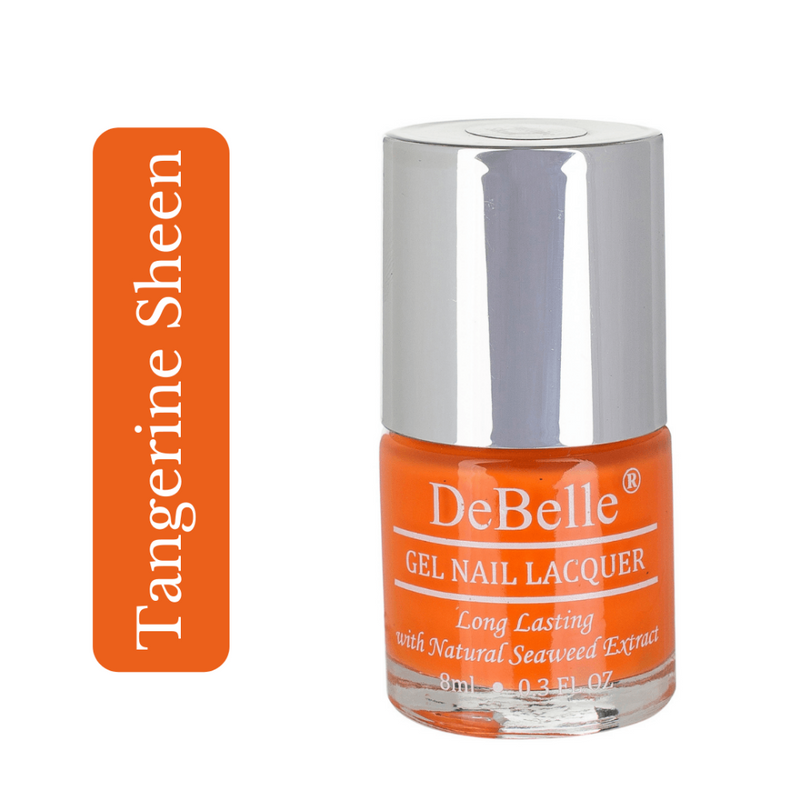 DeBelle Gel Nail Lacquer Tangerine Sheen - (Carrot Orange Nail Polish), 8ml - DeBelle Cosmetix Online Store