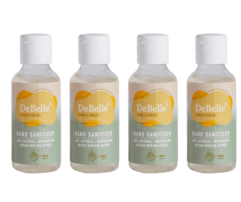 DeBelle Hand Sanitizer combo pack of 4  - Vanilla Soleil (100 ml each) - DeBelle Cosmetix Online Store