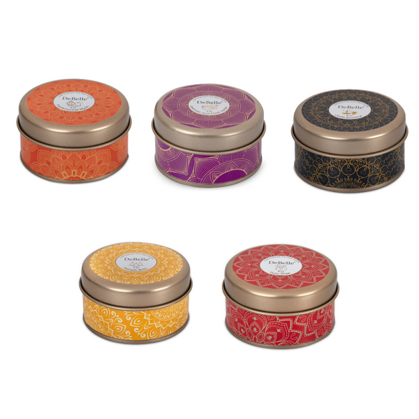 DeBelle Luxe Soy Wax Scented Candles Combo Of 5 - DeBelle Cosmetix Online Store