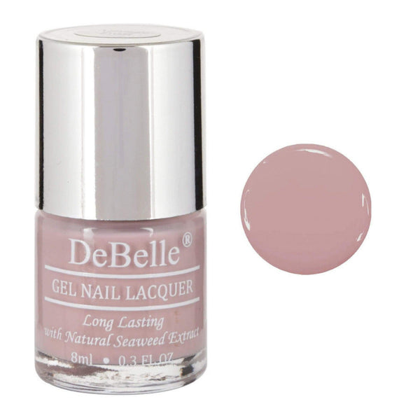 Debelle pastel purple nail polish bottle with a droplet