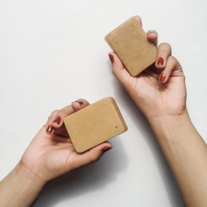 brightens and nourishes skin, encourage hair re-growth,softens hair, removes tan, two in one soap cleanses face and body,