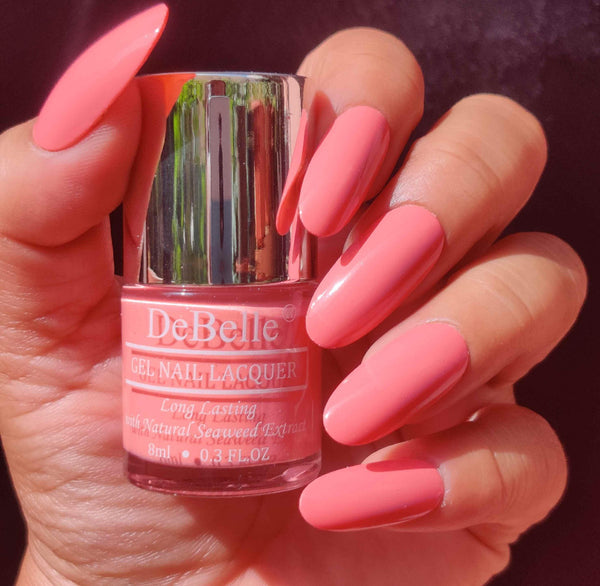A lovable shade of DeBelle-DeBelle gel nail color De'Carnation, the pastel pink. Shop online at DeBelle Cosmetix online store.