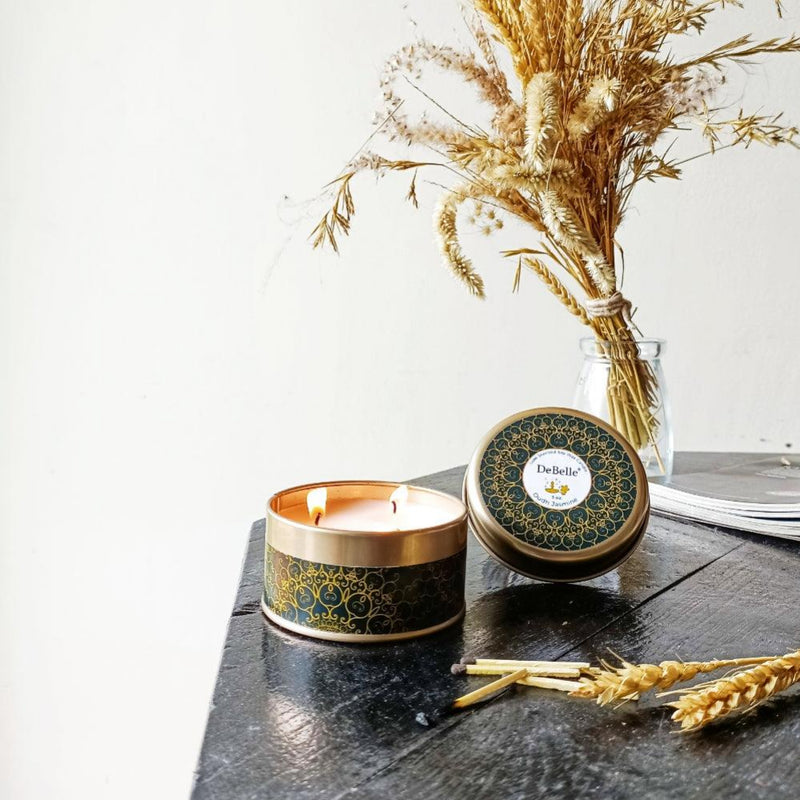 DeBelle Luxe Scented Soy Wax Candle Oudh Jasmine - DeBelle Cosmetix Online Store