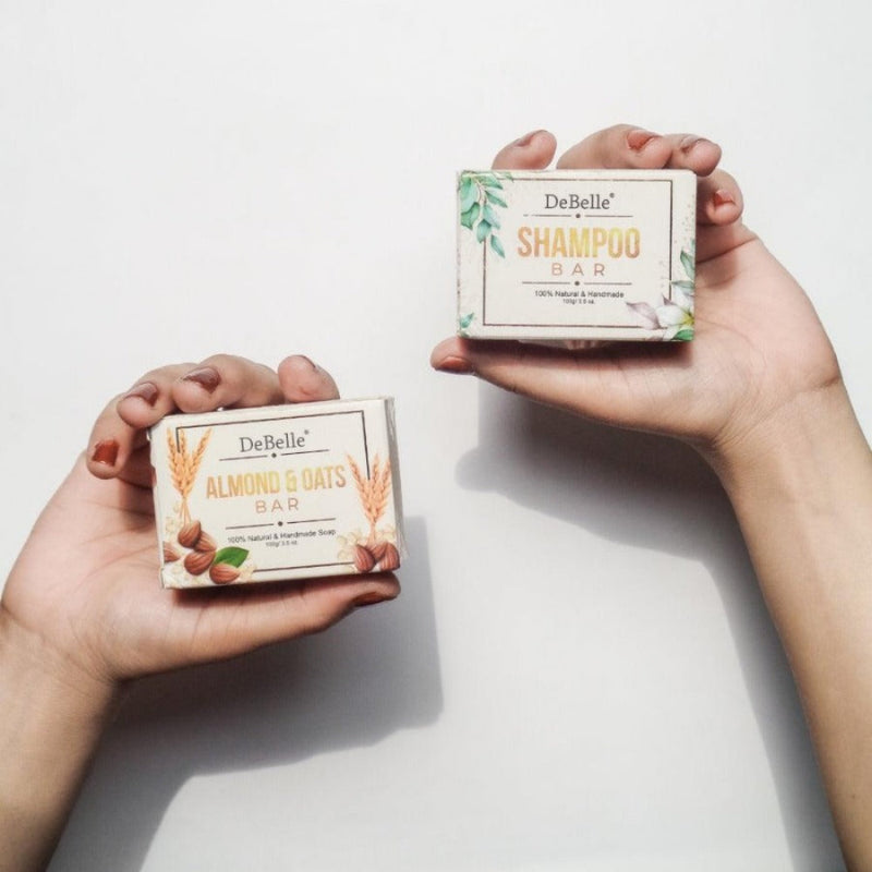 DeBelle Almond & Oats Bar + Shampoo Bar Combo - DeBelle Cosmetix Online Store