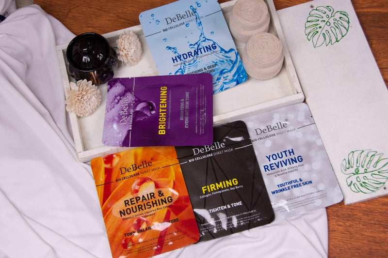 DeBelle Bio Cellulose All Sheet Masks Combo of 5 - DeBelle Cosmetix Online Store