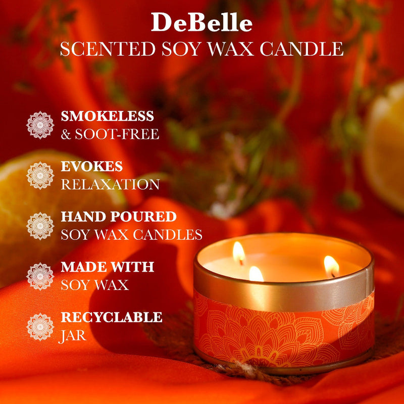 DeBelle Luxe Soy Wax Scented Candles Combo Of 5 - DeBelle Cosmetix Online Store