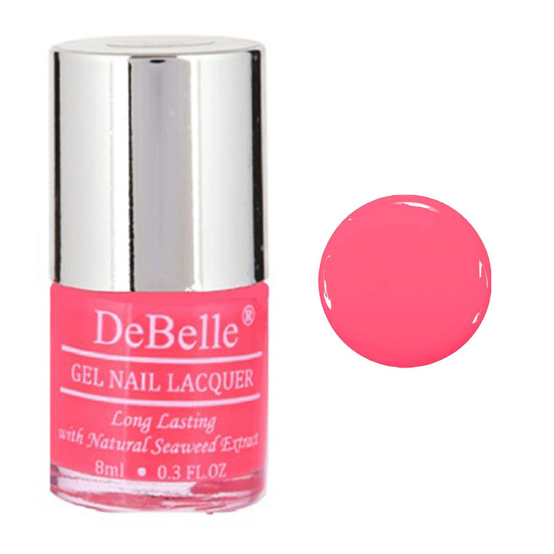 Classy nails with DeBelle gel nail color  Fuschia Rose. Buy online at DeBelle Cosmetix online store with COD facility.