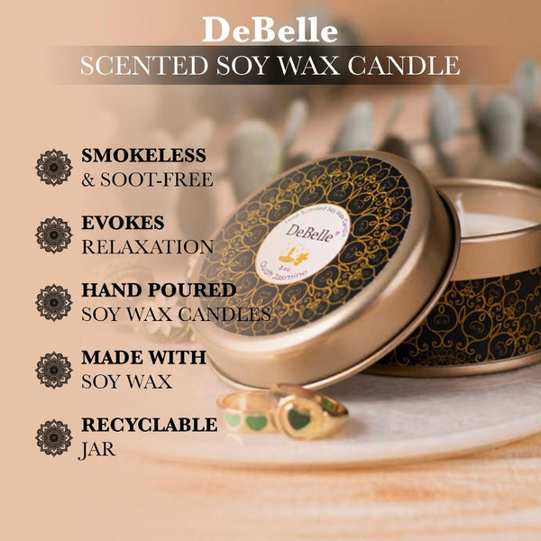 DeBelle Luxe Scented Soy Wax Candle Oudh Jasmine - DeBelle Cosmetix Online Store