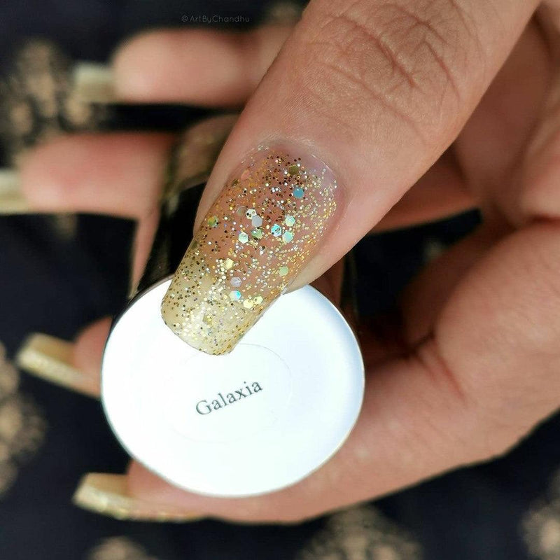 Buy at DeBelle Cosmetix online store this glittery  chip resistant non toxic DeBelle gel nail color Galaxia